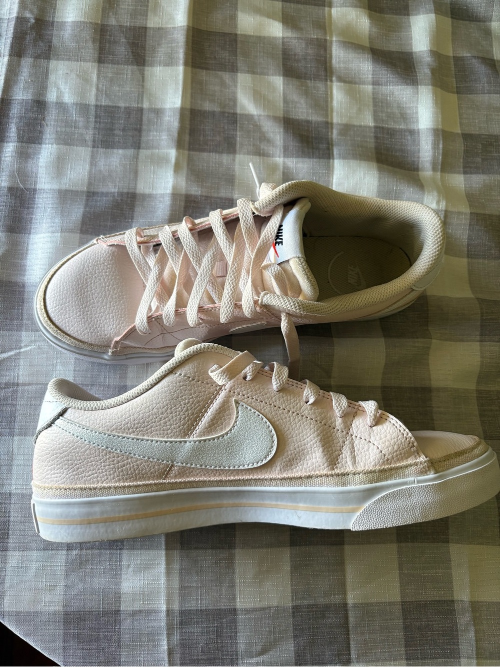 Nike Women’s Light Pink Low-Top Sneakers with White Swoosh